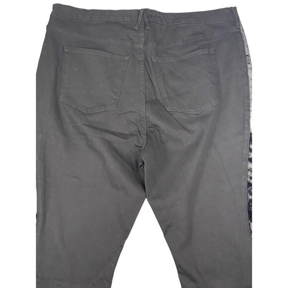 Good American Womens Legs‎ Paneled Velvet Skinny Jeans Black Pockets Plus SZ 24 - Picture 4 of 11